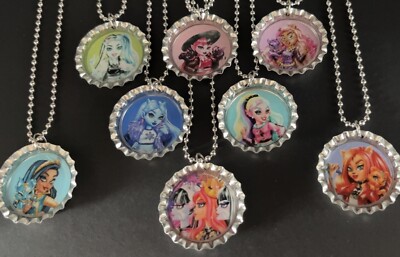 Monster High themed necklaces / 8 Party Favors  / birthday / Collector Set  /G3