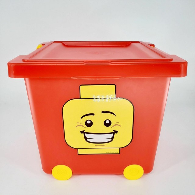 NEW LEGO Wheeled Storage Bin Tub Red Stacking Basket 21.5 qt Organizer