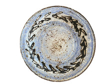 ANCIEN PLAT ASSIETTE ALBERT THIRY VALLAURIS VERS 1960 PAS VASE 