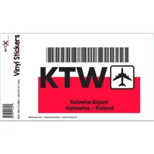 Gift Sticker : Poland Katowice Airport KTW Travel Airline Pilot AIRPORT