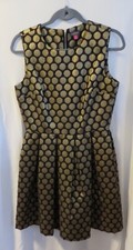 Size 6 Vince Camuto Black Dress with Gold Dots