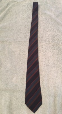 Sr David Mens 100% Silk Blue Multi Color Striped Tie