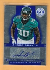 2012 Totally Certified Blue Andre Branch Autograph Rookie /99 Jaguars RC