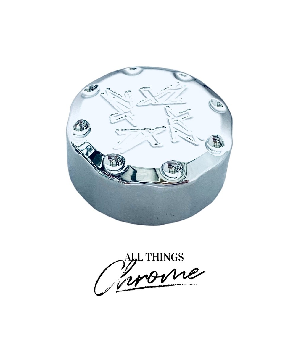 ENGRAVED CHROME DIAMOND CUT CLUTCH RESERVOIR CAP FOR 89-03