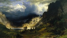 Albert Bierstadt - A Storm in the Rocky Mountains Fine Art Print on Canvas 48"