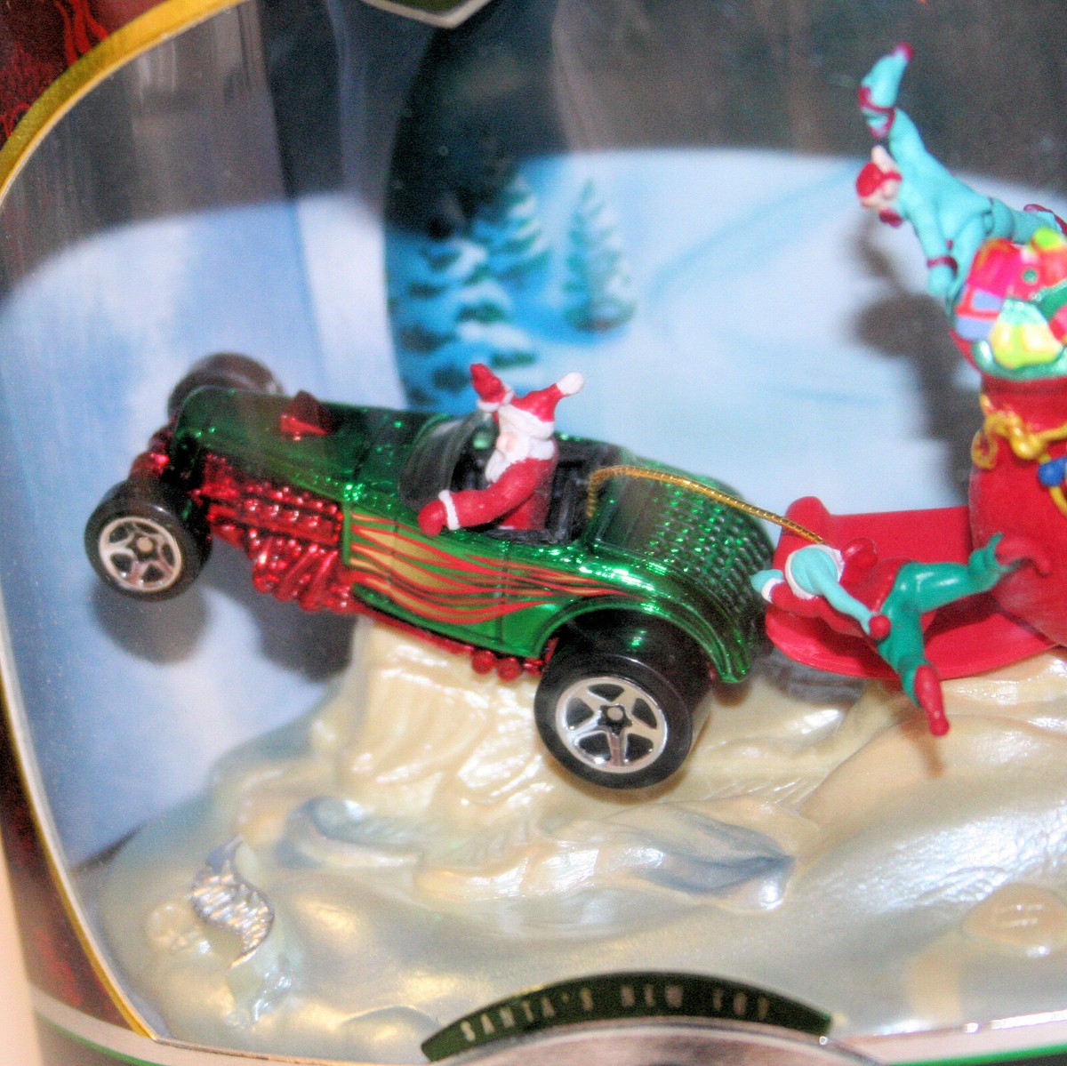 2001 Holiday Hot Wheels Santa New Toy Snow Roadster Vehicle Sack 1