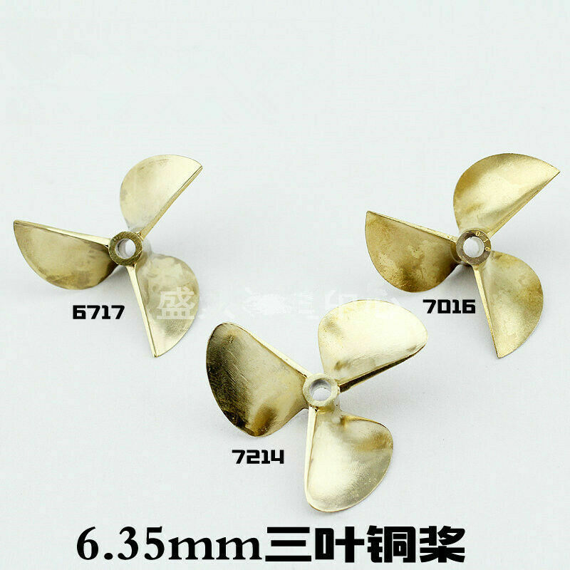 New 6717/ 7016 / 7214 3-Blade Bronze Propeller for Prop 1/4 6.35mm Shaft RC Boat