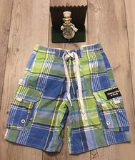 Abercrombie  Fitch Mens Multi-color Plaid Beach Swim Trunks Board Shorts Sz XS