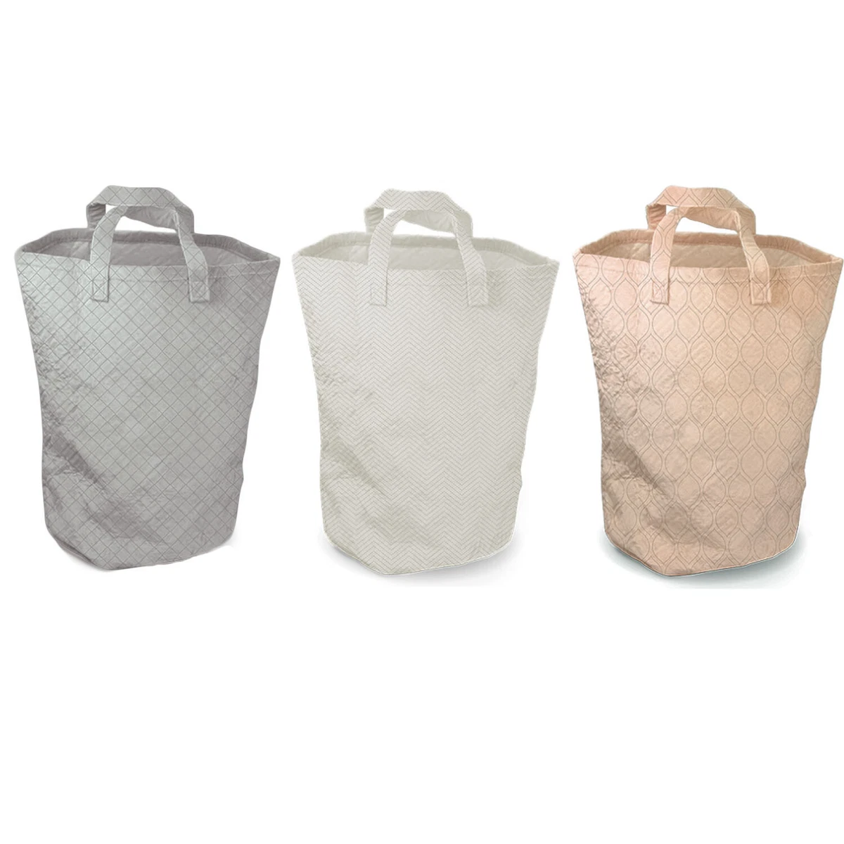 QUILTED VELVET LAUNDRY HAMPER Dirty Washing Clothes Storage