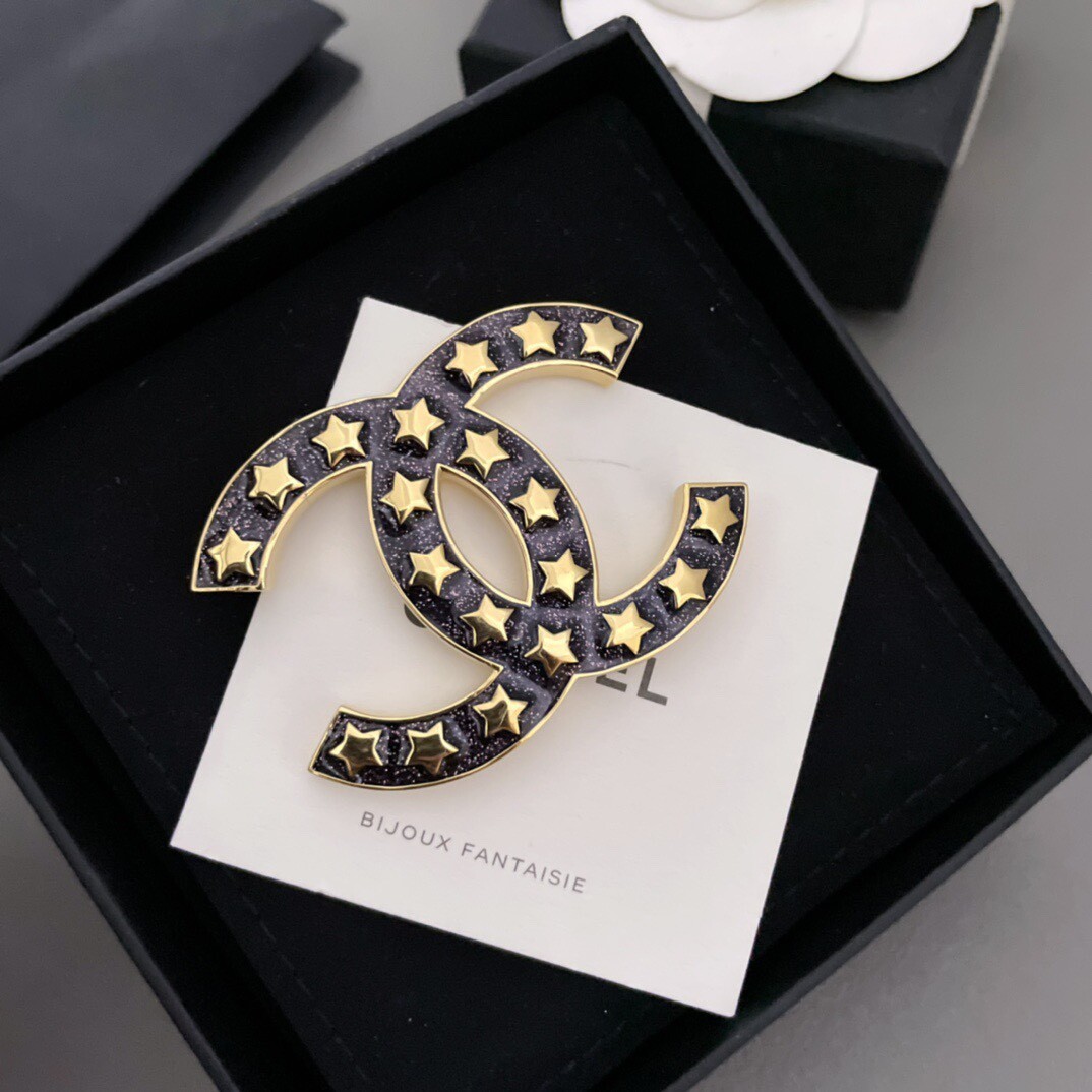 【Chanel】シャネル★brooch★スターブローチ ★ブラック 😍CHANEL Star Black Gold 24C CCS Brooch | eBay