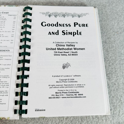 Goodness Pure and Simple Church Cookbook Chino Valley Az United Methodist Women - Imagen 5 de 8