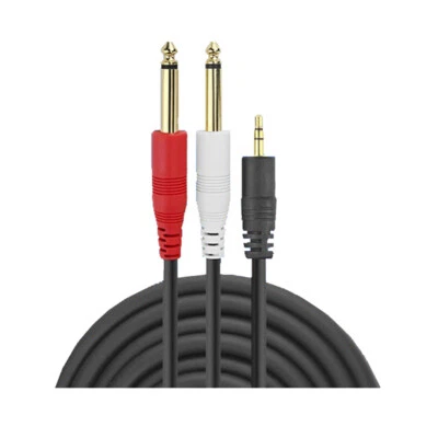 BOLWINS K40 Profis 3,5mm TRS Stereo Stecker Klinke auf 2x 6,35mm Stecker Audiokabel 5m