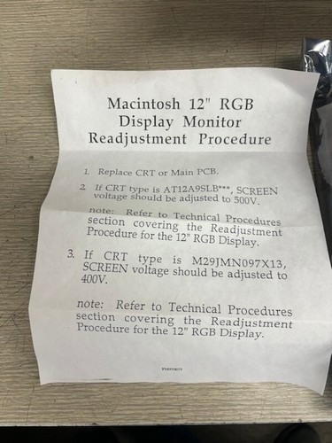 De colección Apple Macintosh 12" Pantalla RGB Monitor Principal PCB 661-0616 (Nuevo) - Imagen 2 de 8