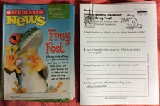 20 CLASS SET SCHOLASTIC READERS WORKSHEETS MARCH 2017 FROG FEET GRADE 1