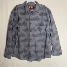 VTG True Grit Motorcycle Heavy 100% Cotton Button-Up LS Made in USA Mens XL