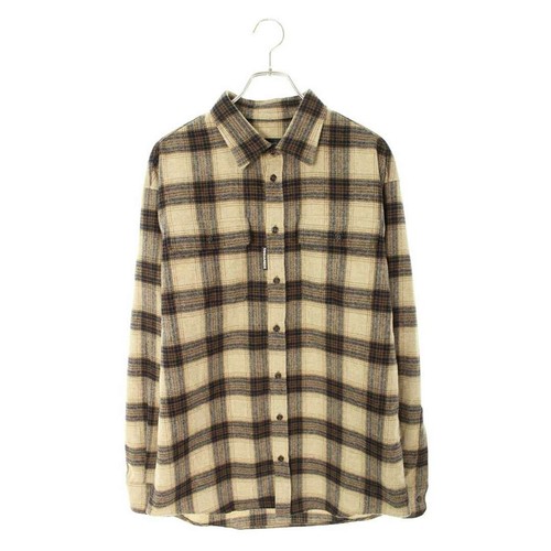 Dsquared 24AW S71DM0738 Striped Shoulder Shirt Checkered Flannel Long Used e067a - Picture 2 of 4