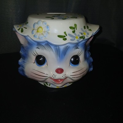 Vintage 1950s Lefton Miss Priss Kitty Coin Bank -Rare Excellent Condition Kitsch