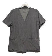 Figs Women s Casma Scrub Top Sz Large Graphite Gray Large V-neck Three-Pocket