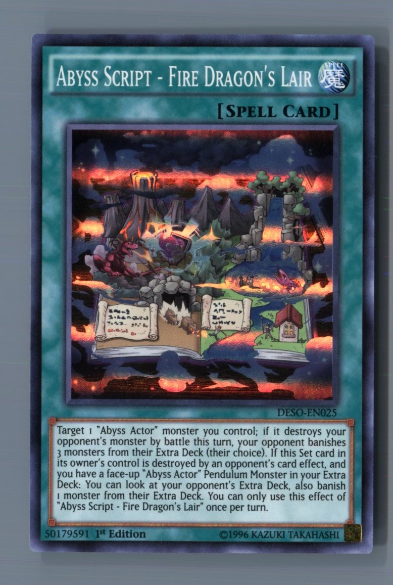 Abyss Script - Fire Dragon's Lair DESO-EN025 Destiny Soldiers Yu-Gi-Oh LP