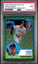 2018 TOPPS SILVER PACK 1983 CHROME PROMO GREEN REFRACTOR AARON JUDGE 78/99 PSA 9