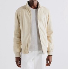 BRUNELLO CUCINELLI ‘Suede Leather Zip-Up Blouson Bomber Jacket’ Small $7995+ NEW