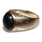 Men's Signet Vintage Estate Pinky Black Star Sapphire 14K Yellow Gold Ring Sz 8 — photo 6