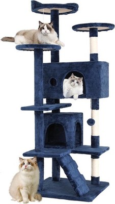 54in Multi-Level Cat Tree Tower Furniture Activity Center with Scratching Posts
