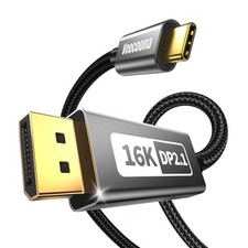 USB-C to DisplayPort 2.1 Cable 3FT - 40Gbps, 16K-30Hz, 240Hz Refresh Rate