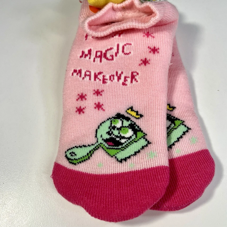 Nickelodeon The Fairly OddParents Zapatilla Calcetines Niñas 9-11 Rosa Wanda Estrellas Nuevo con Etiquetas Foto 4 de 4