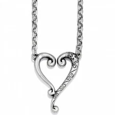 BRIGHTON Adore Me Tuscan Heart Pendant Necklace Silver  14" / 16" - NWT (NIB)