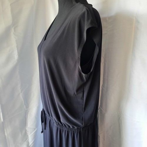 Chicos Maxi Dress Womens 2XL Black Tan White Sleeveless V neck Side Splits - Picture 14 of 18