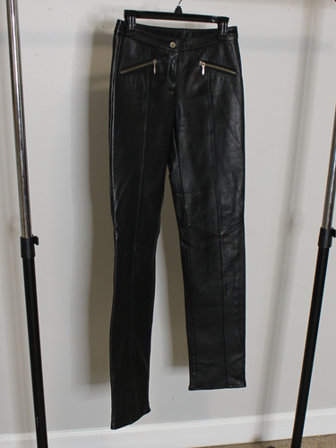 Womens Wilsons Leather Pants Black 0 Maxima Biker Motorcycle Vtg 90s Y2K Rare - Picture 20 of 24