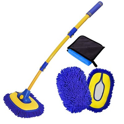 Car Wash Brush with Long Handle, Microfiber Towels Car Wash Kit Cleaning Supp...