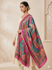 Women Pakistani Dupatta Heavy Mirror Bead Handwork Perfect Weddings Festivals