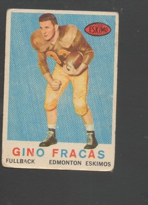 1959 Topps Canadian Football Card #48 Gino Fracas-Edmonton Eskimos G-Vg
