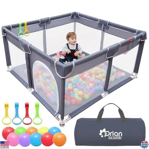 Orian 50x50 Large Baby Playpen - Indoor/Outdoor Oxford Fabric, 10 Balls & Bag
