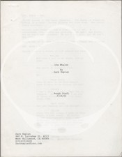 Zack Kaplan WHALES Original screenplay for an unproduced short film 2002 #146412