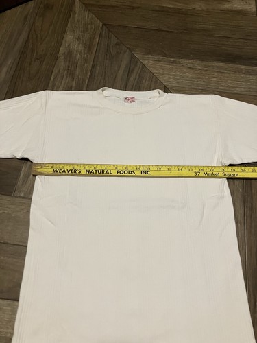 Vintage 40s 50s Ribbed All Cotton T Shirt Men’s Medium Very Nice - Picture 12 of 13