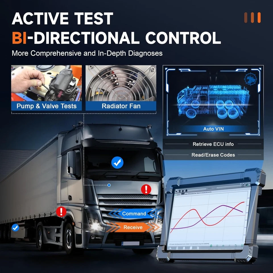 ANCEL X7 HD Diesel Heavy Duty Truck Scanner Diagnostic Tool DPF Regeneration  - Image 3 of 4