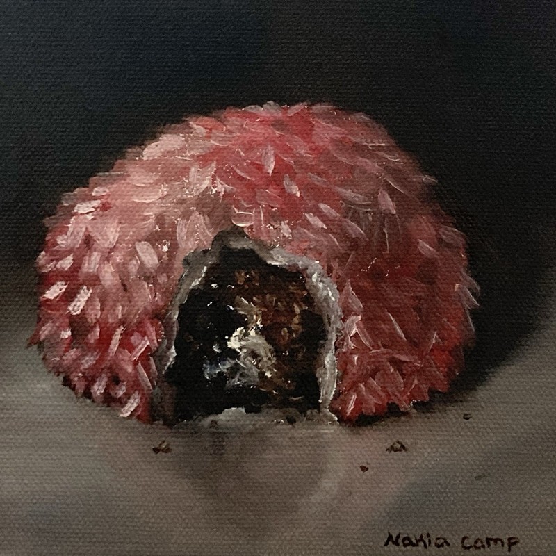 Oil Painting Snoball Hostess Original Art Still Life Dessert Cake Home decor