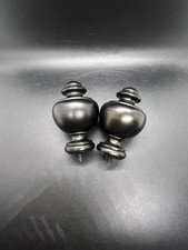 Dark Antiqued Black Wood Finials