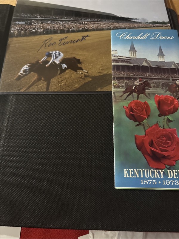 Signed Secretariat finish-line Churchill Downs Kentucky Derby And Mint Program.