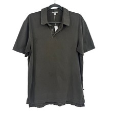 FLAW James Perse Mens Size 2 Revised Standard Olive Washed Out Cotton Polo Shirt