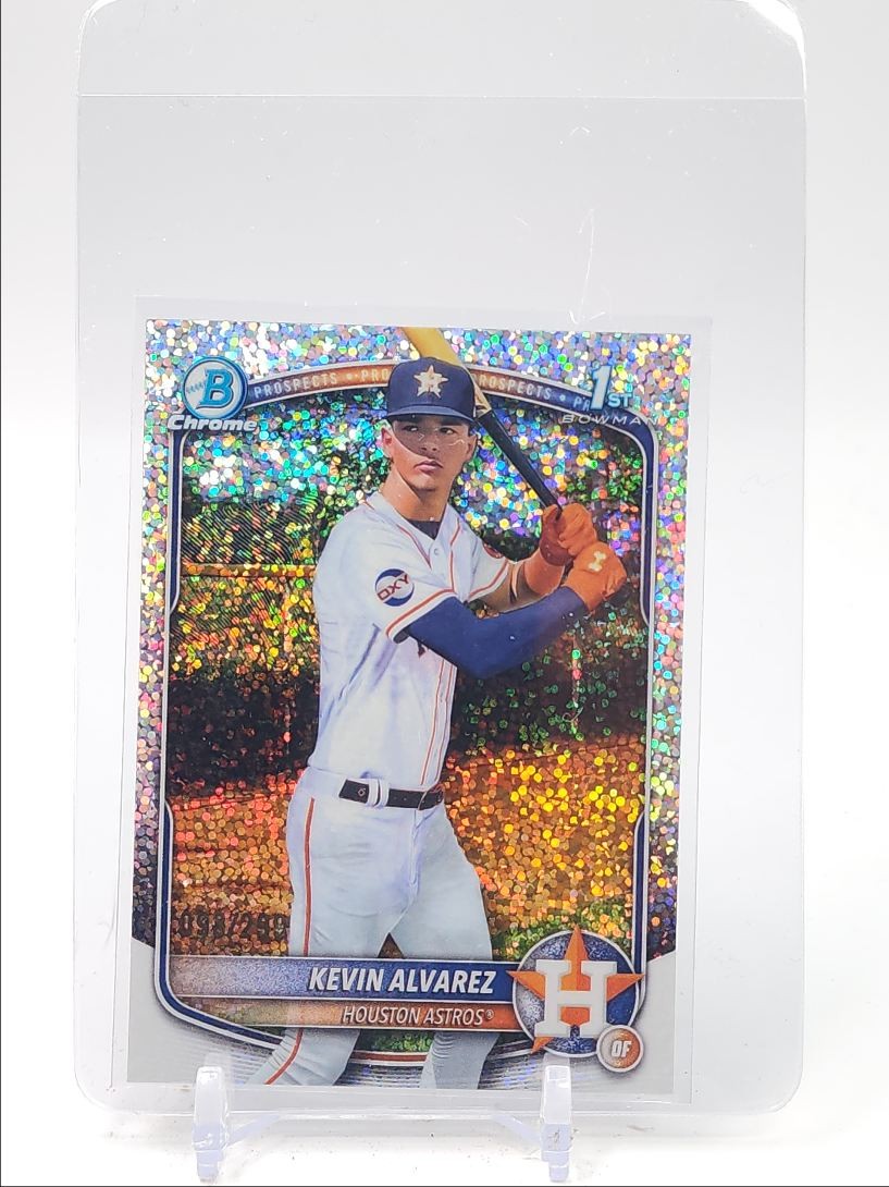 KEVIN ALVAREZ 2025 BOWMAN CHROME 1ST SPECKLE REFRACTOR ASTROS /299 Q2754