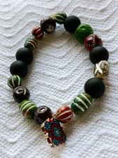 Mix Bead Wood Bracelet Women's Adjustable