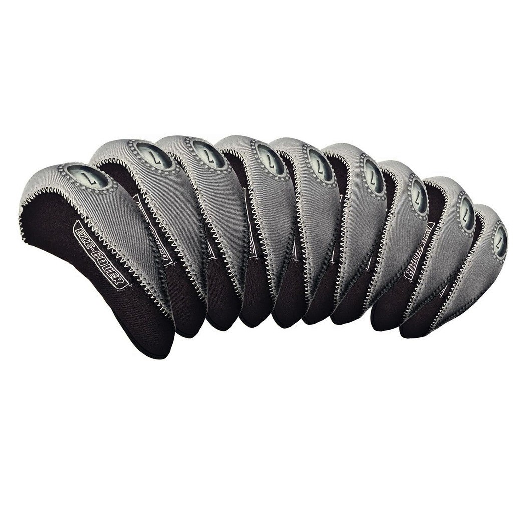 Longridge Iron Covers Set of 10 Silver Neoprene EzeCover Golf Club Protection