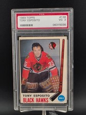 1969 Topps Tony Esposito #138 Rookie Card PSA 3 VG Chicago Blackhawks HOF Goalie. rookie card picture