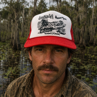 Vintage Wootens Airboat Tours Gator Ochopee Florida Baseball Trucker Cap Hat