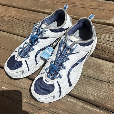 RYKA Women's Hydro Sport Water Aerobics Shoe Sneaker Size 9.5 Blue & White