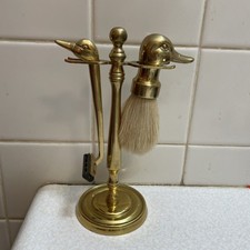 Vintage Brass Duck Head Razor  Duck Head Shaving Brush on Stand